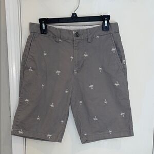 Gray Palm Tree Print Men's Shorts